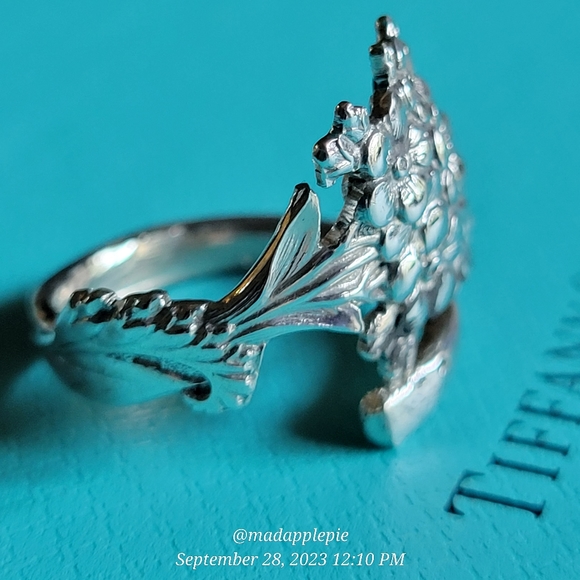 1885 Tiffany & Co. Forget Me Not Spoon Ring in Sterling(Spoon by T&Co.) #4 - Picture 6 of 17